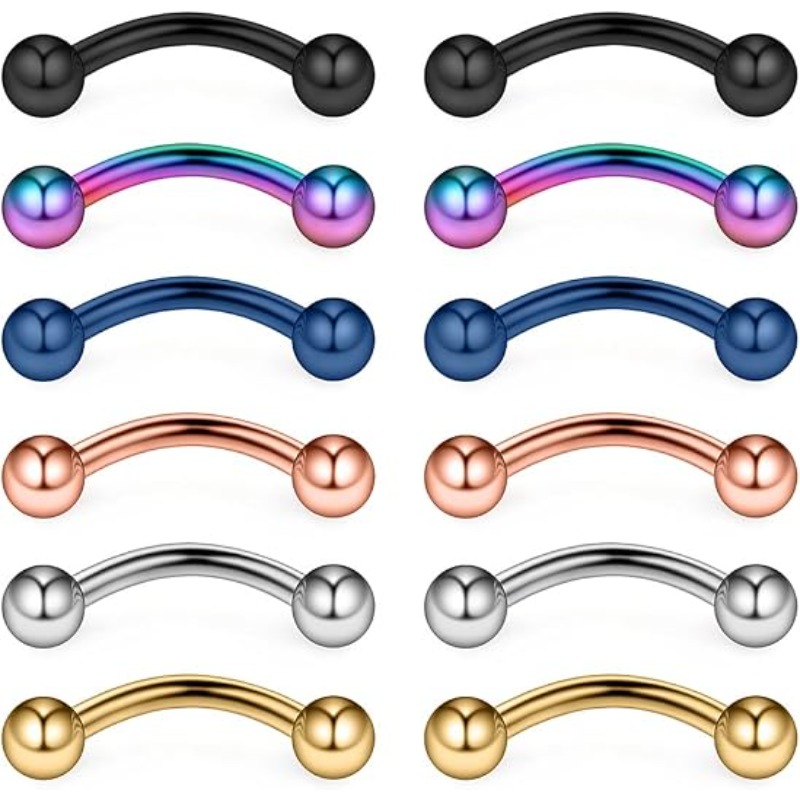 Body Jewelry Ear Piercing - 12 piezas, 16G, anillo de acero