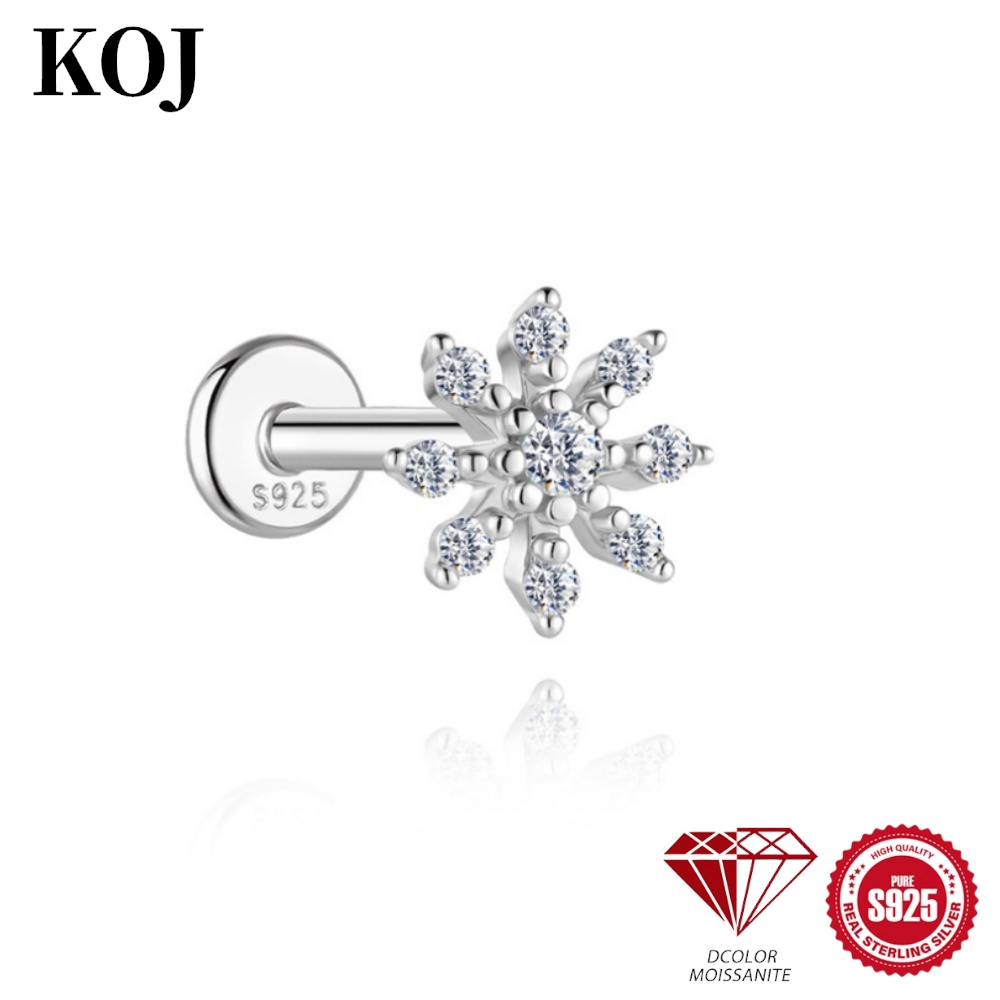 Body Jewelry Ear Piercing - KOJ 1PC Pendiente de Plata de