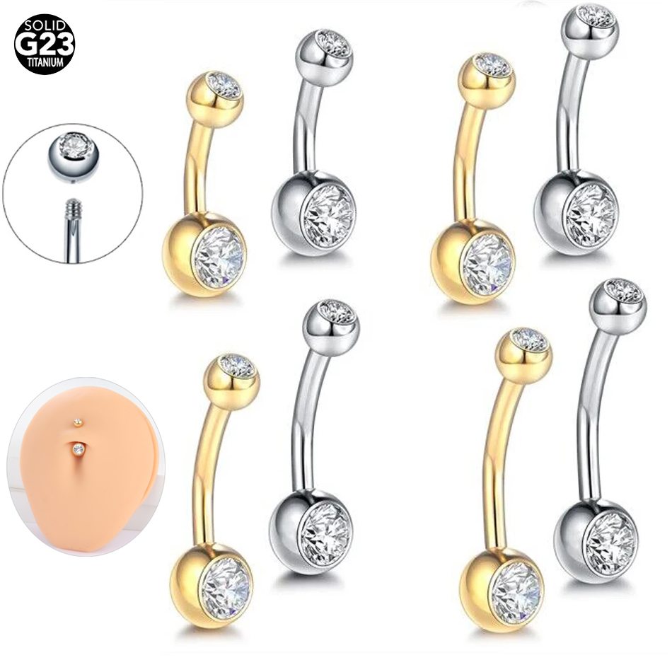 Belly Bar Titanium - 1 pieza G23 anillo de ombligo