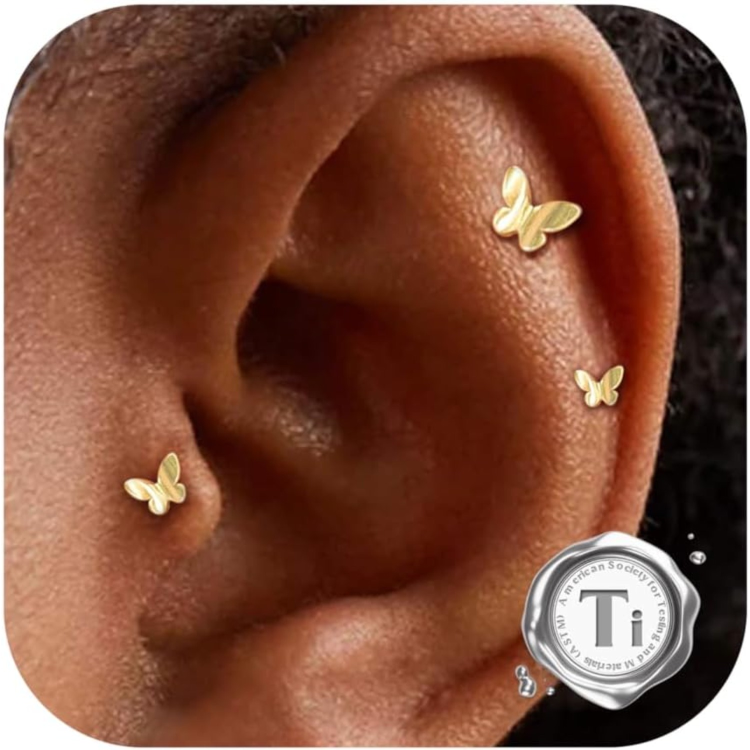 Flat Back Labret Stud - Bobisty 3 uds 16G joyería Piercing