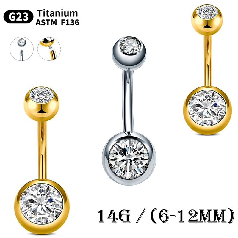 Belly Bar Titanium - 10 unids/lote G23 titanio ombligo Piercing