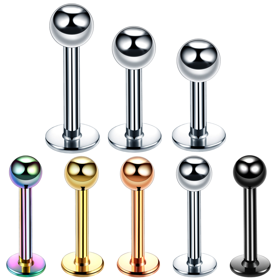 Flat Back Labret Stud - H-S lote 1 pieza de acero