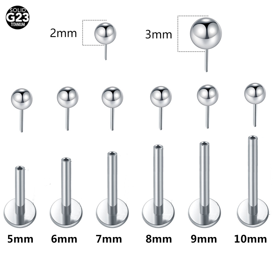 Flat Back Labret Stud - 1/10 Uds bolas de empuje de