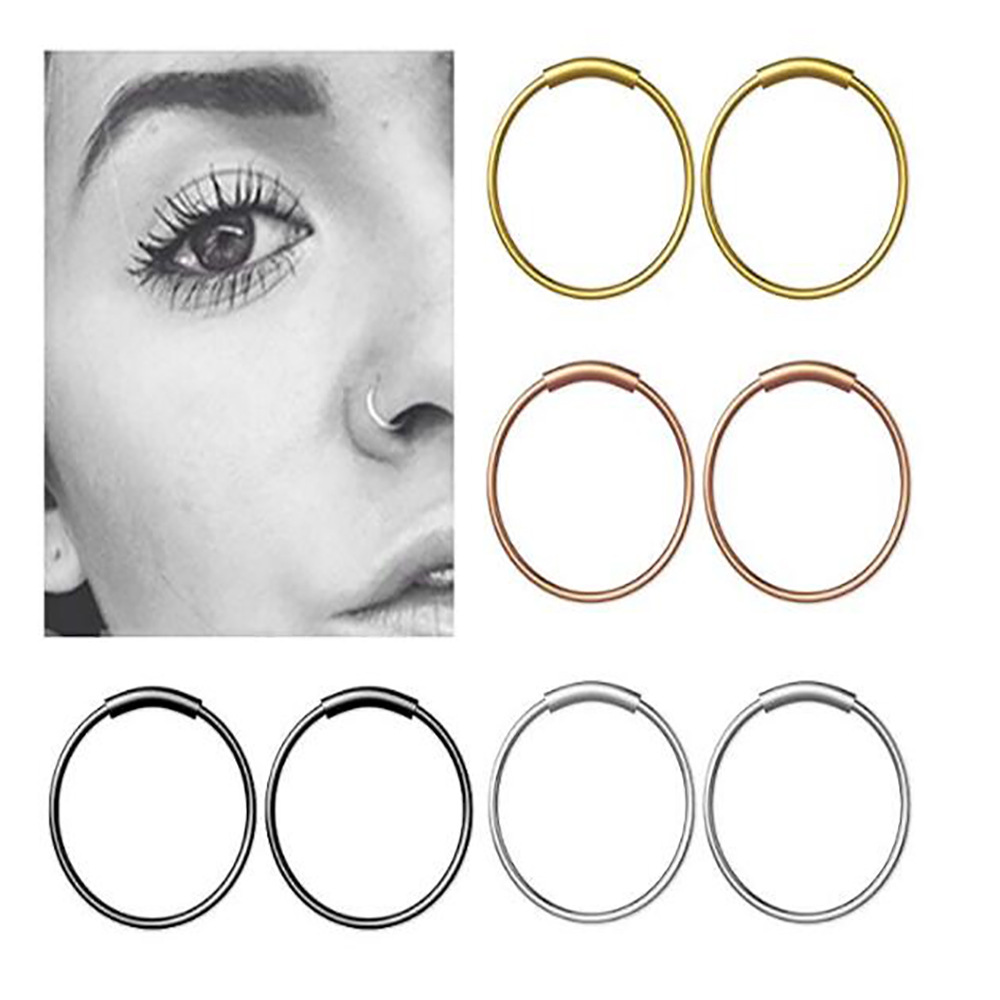 Body Jewelry Nose Studs - Lote de 3 Anillos Continuos Sin