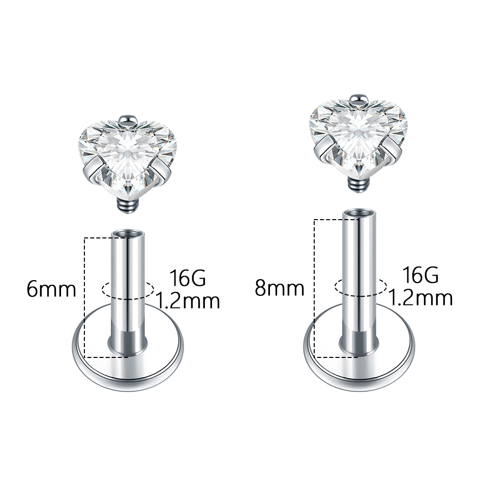 5 unids/lote G23 titanio redon - Flat Back Labret Stud reseña y precio