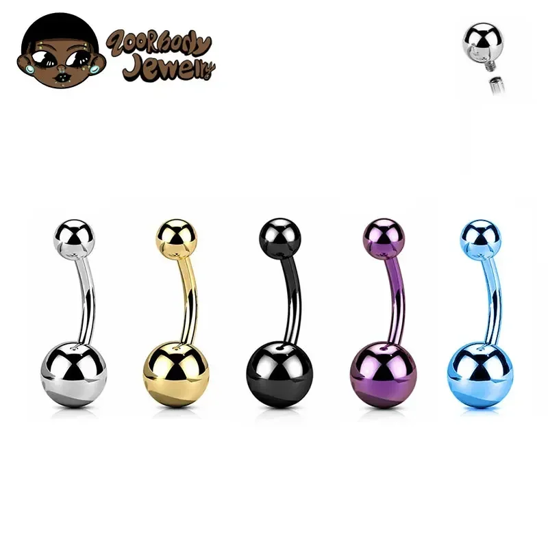 Anillo de ombligo perforado de - Belly Bar Titanium reseña y precio