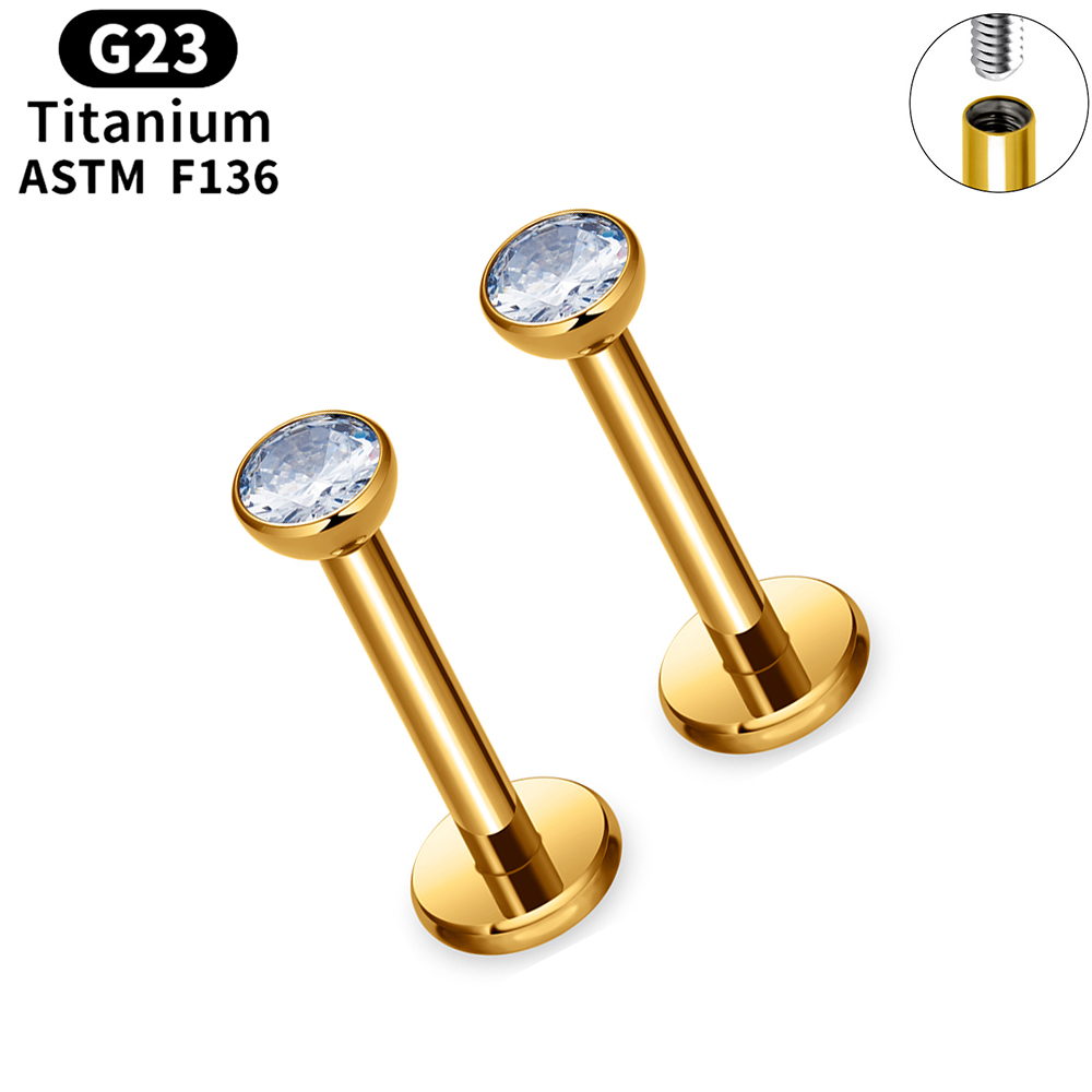 10/50 piezas ASTM F136 Titanio - Flat Back Labret Stud reseña y precio