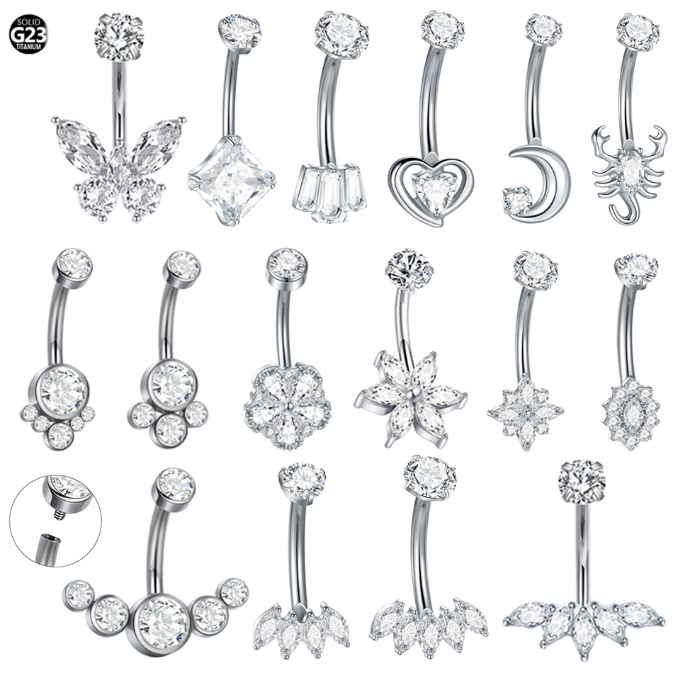 1 pieza de anillo de ombligo d - Belly Bar Titanium reseña y precio