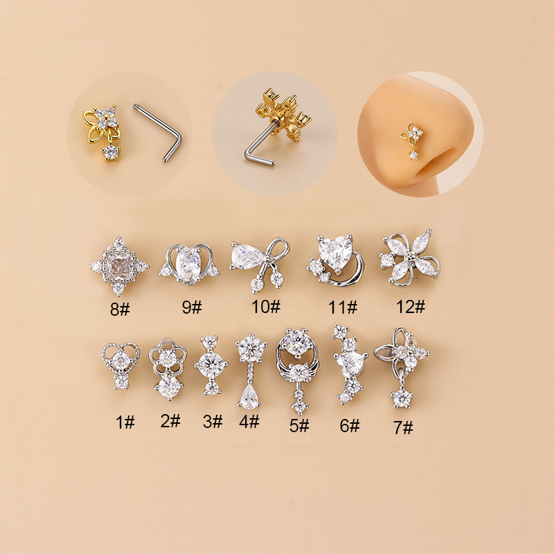 Piercing de Nariz en Forma de  - Body Jewelry Nose Studs reseña y precio