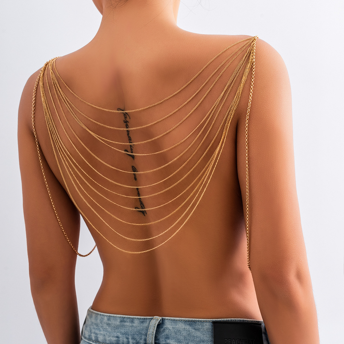 Cadena clásica multicapa con b - Body Jewelry Ends reseña y precio