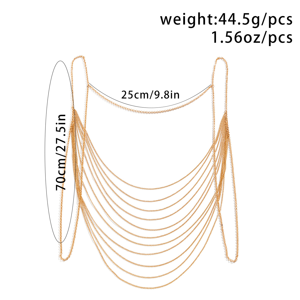 Cadena clásica multicapa con b - Body Jewelry Ends reseña y precio