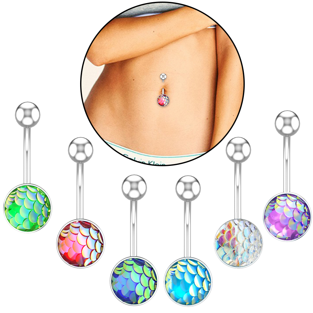 3-6 unids/lote de Piercing par - Belly Bar Titanium reseña y precio