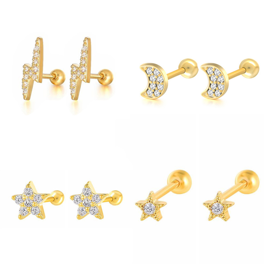Pendientes de tuerca con forma - Flat Back Labret Stud reseña y precio