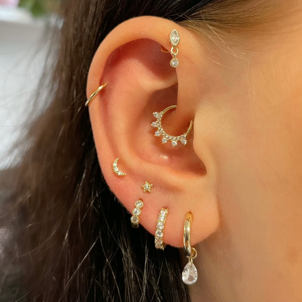 Pendientes de tuerca con forma - Flat Back Labret Stud reseña y precio