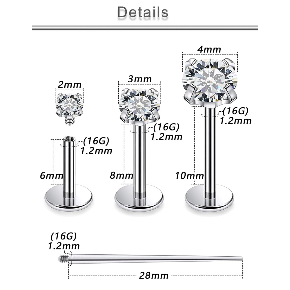 13 Uds Labret Piercing Set ace - Flat Back Labret Stud reseña y precio