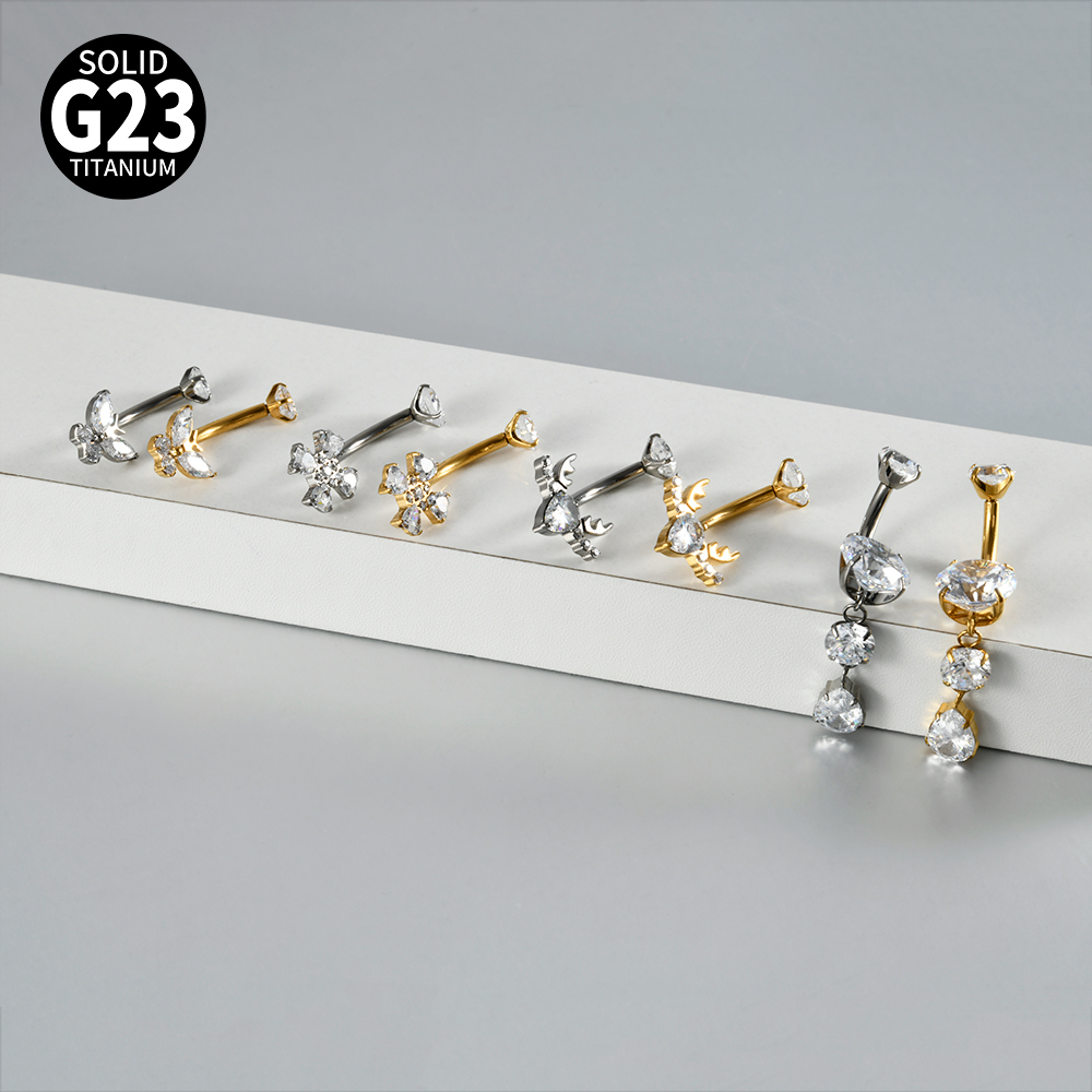 1 pieza de titanio flor/maripo - Belly Bar Titanium reseña y precio