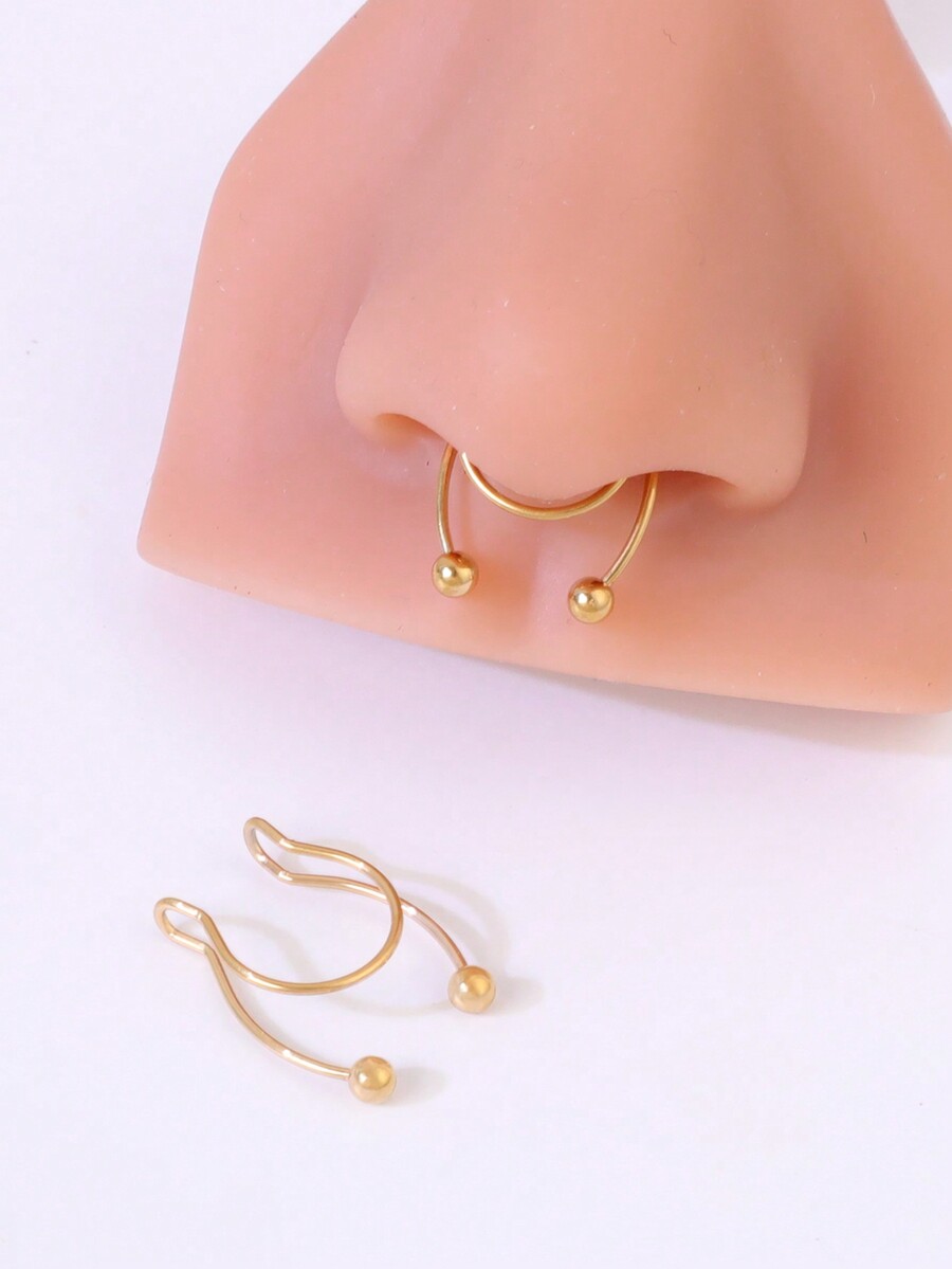 2 piezas de aros de aleación p - Body Jewelry Nose Studs reseña y precio