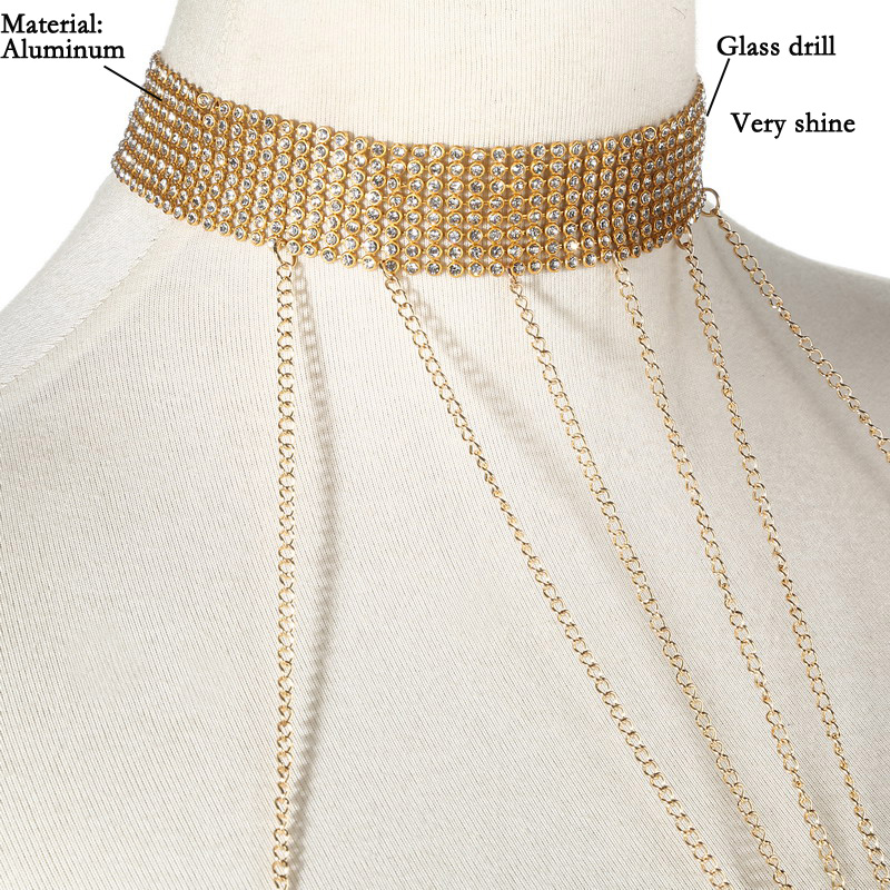 Cadena de cuerpo de Color dora - Body Jewelry Ends reseña y precio