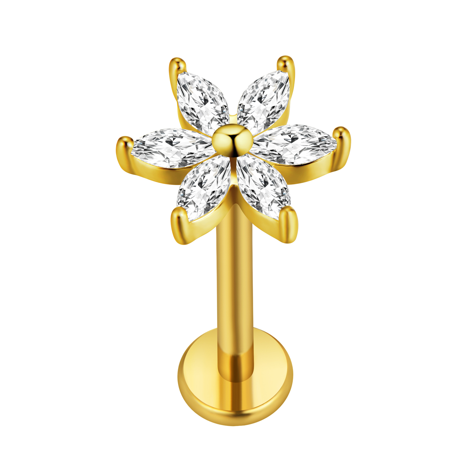 Piercing Labret de hoja de arc - Flat Back Labret Stud reseña y precio
