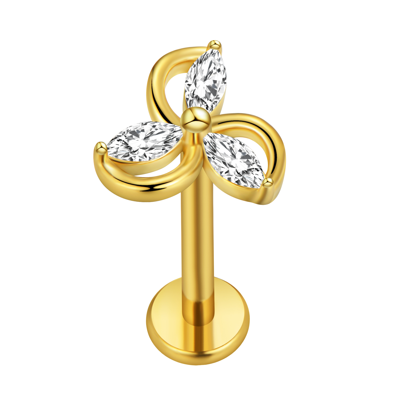 Piercing Labret de hoja de arc - Flat Back Labret Stud reseña y precio