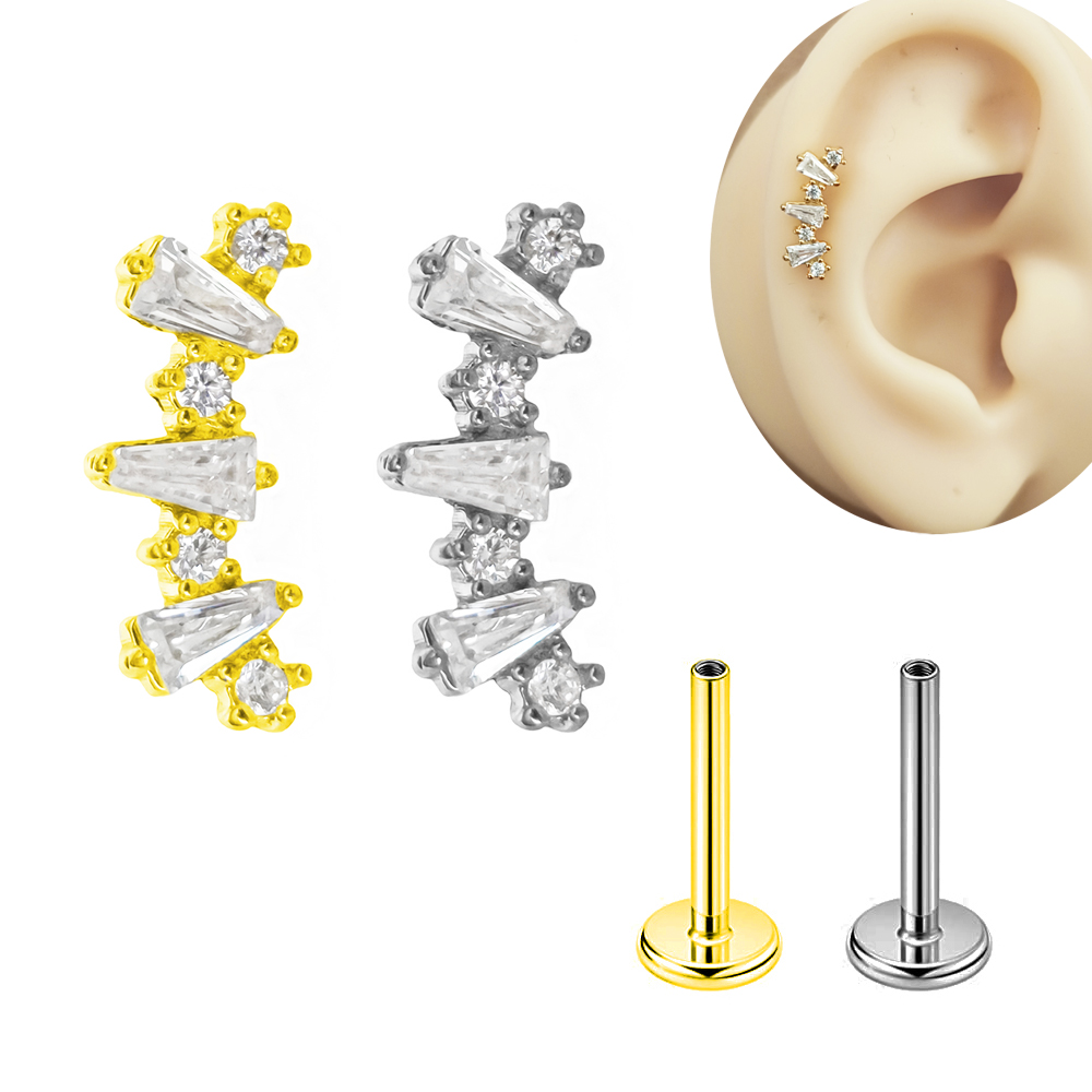 Labret-pendientes de acero qui - Flat Back Labret Stud reseña y precio