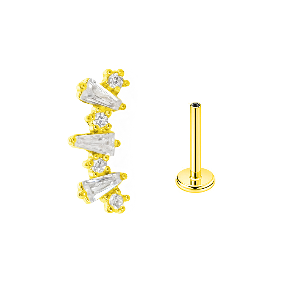 Labret-pendientes de acero qui - Flat Back Labret Stud reseña y precio
