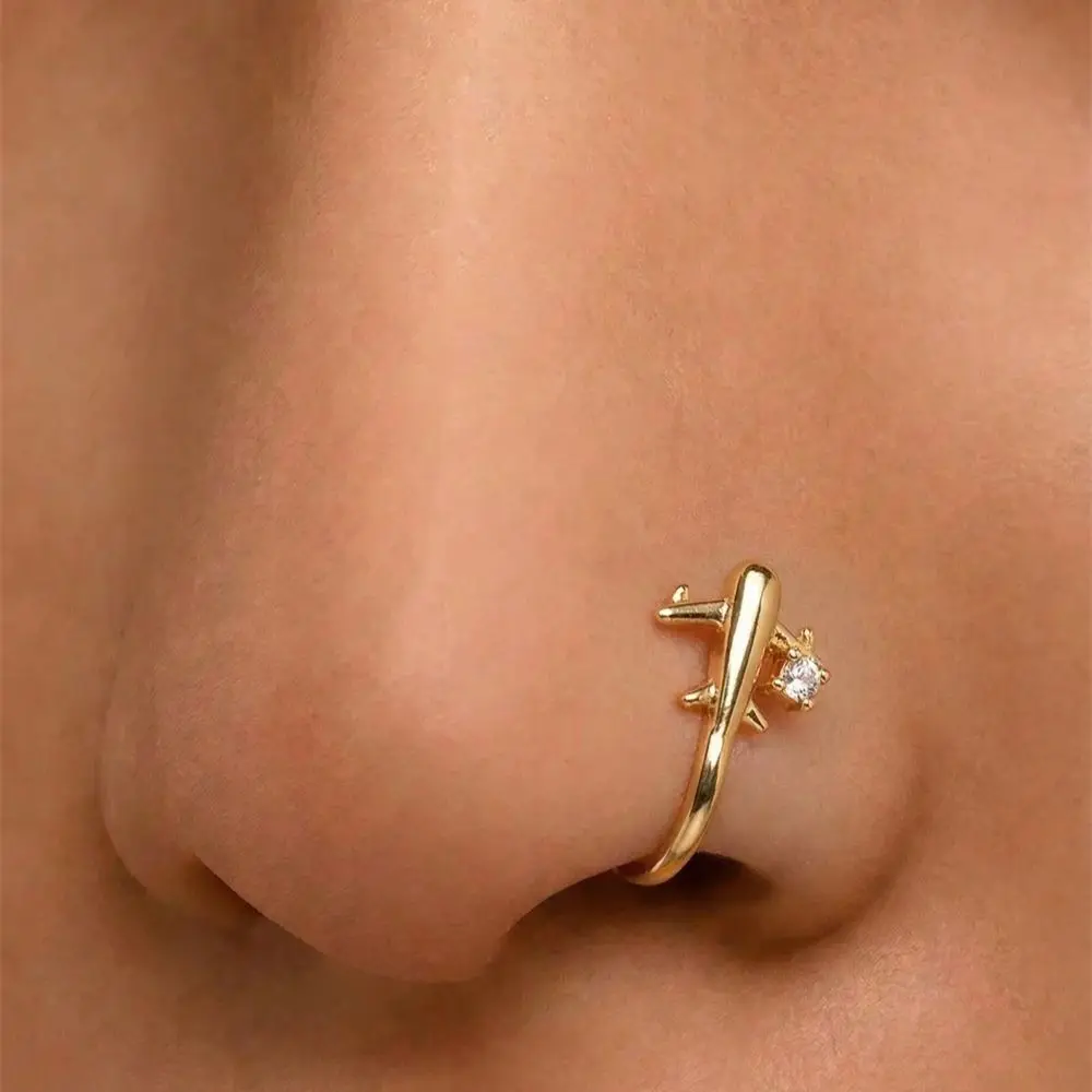 Clip Nasal con Diseño de Avión - Body Jewelry Nose Studs reseña y precio