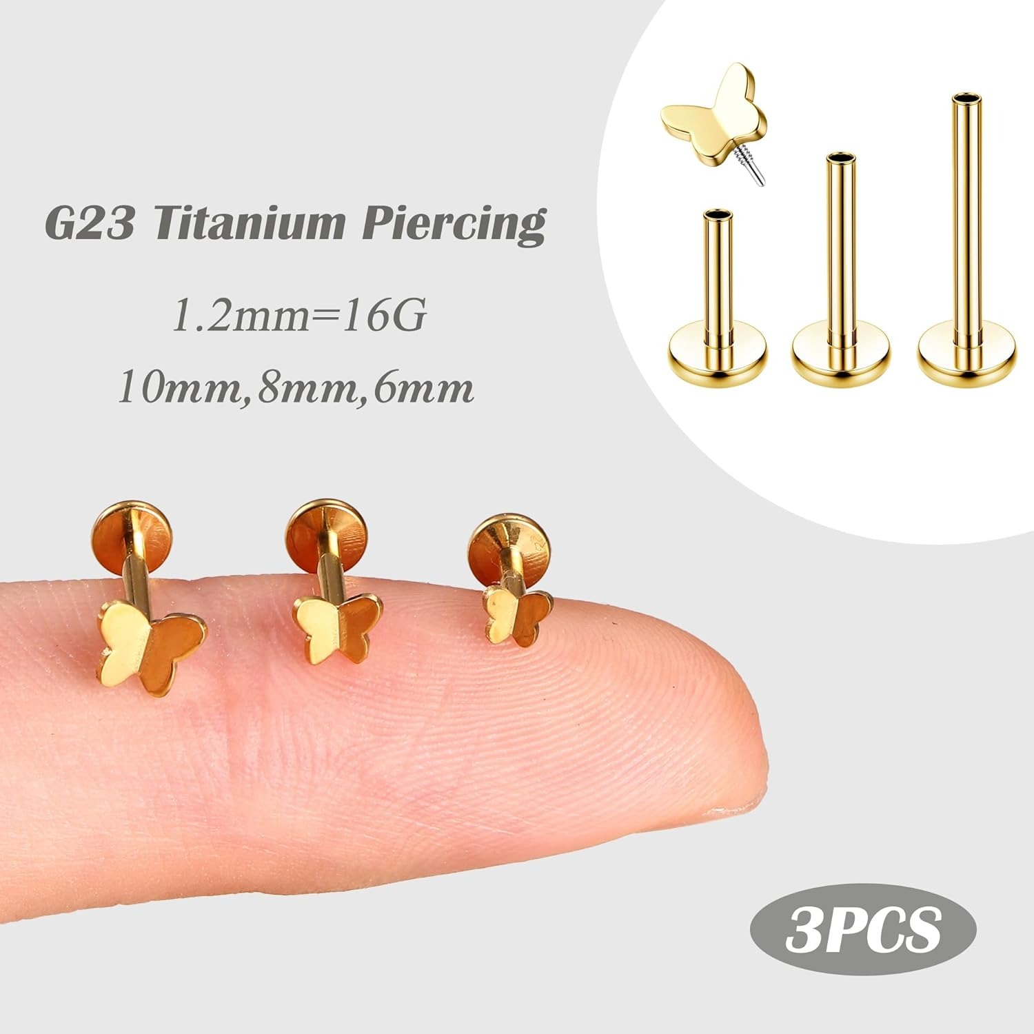 Bobisty 3 uds 16G joyería Pier - Flat Back Labret Stud reseña y precio
