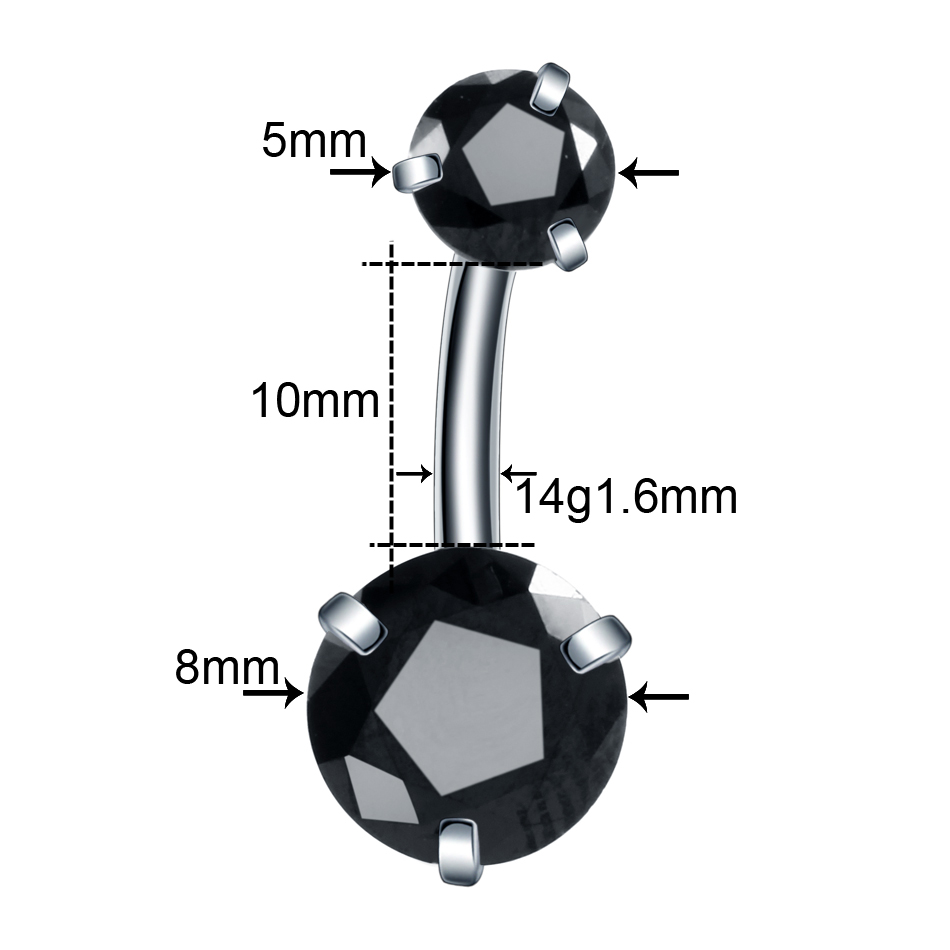 1/10PC Pendientes de Acero Ino - Belly Bar Titanium reseña y precio