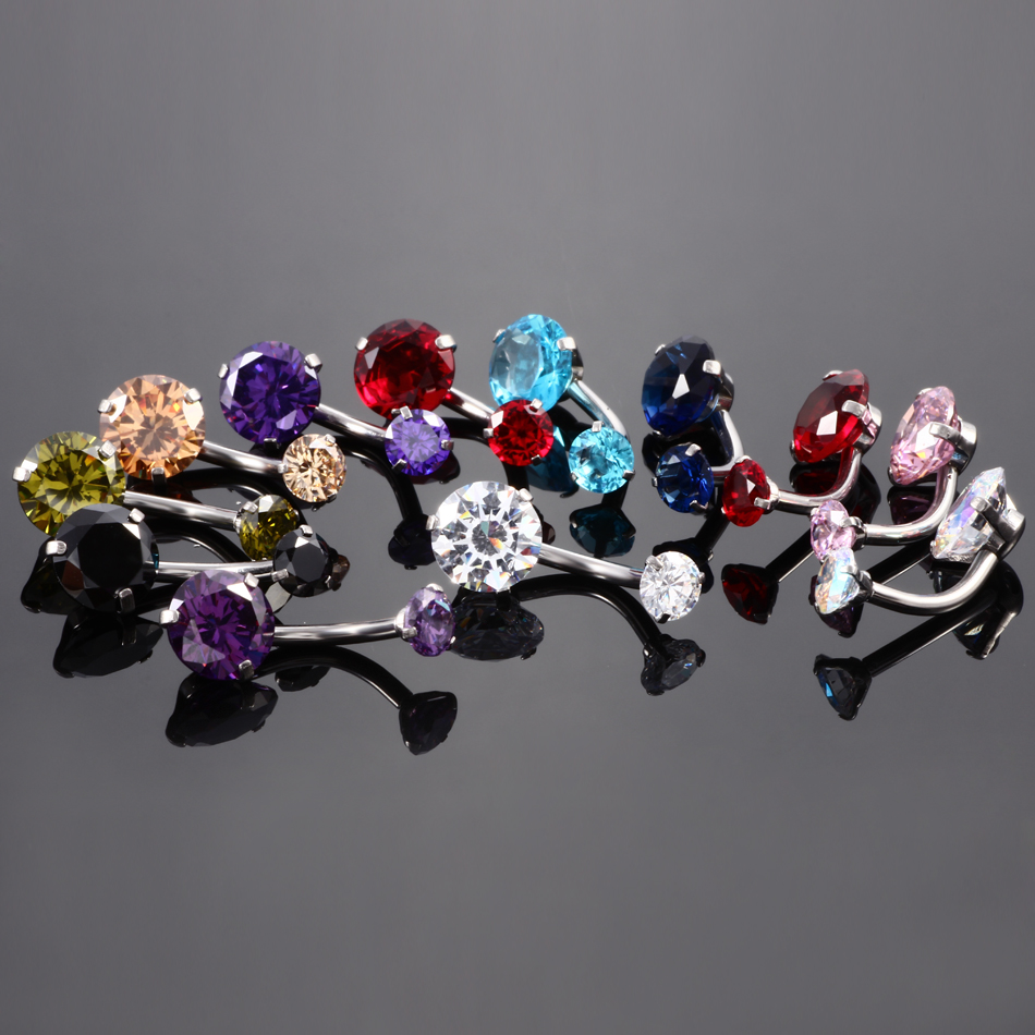 1/10PC Pendientes de Acero Ino - Belly Bar Titanium reseña y precio
