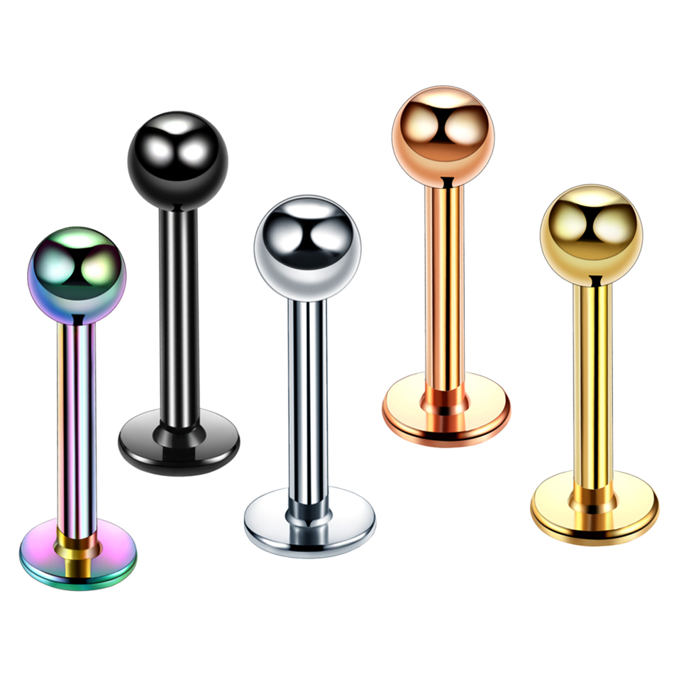 H-S lote 1 pieza de acero quir - Flat Back Labret Stud reseña y precio