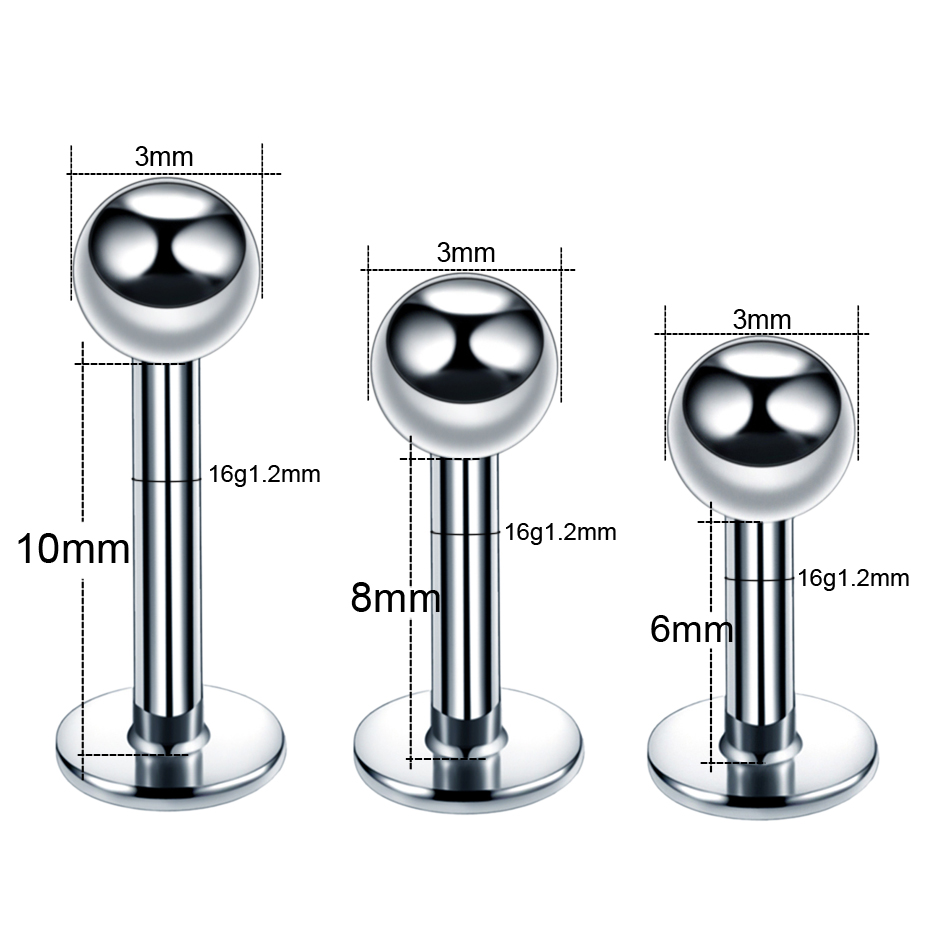 H-S lote 1 pieza de acero quir - Flat Back Labret Stud reseña y precio