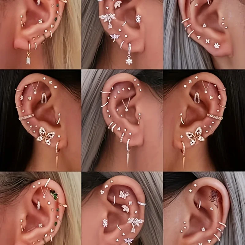 6 piezas de pendientes sin ros - Flat Back Labret Stud reseña y precio