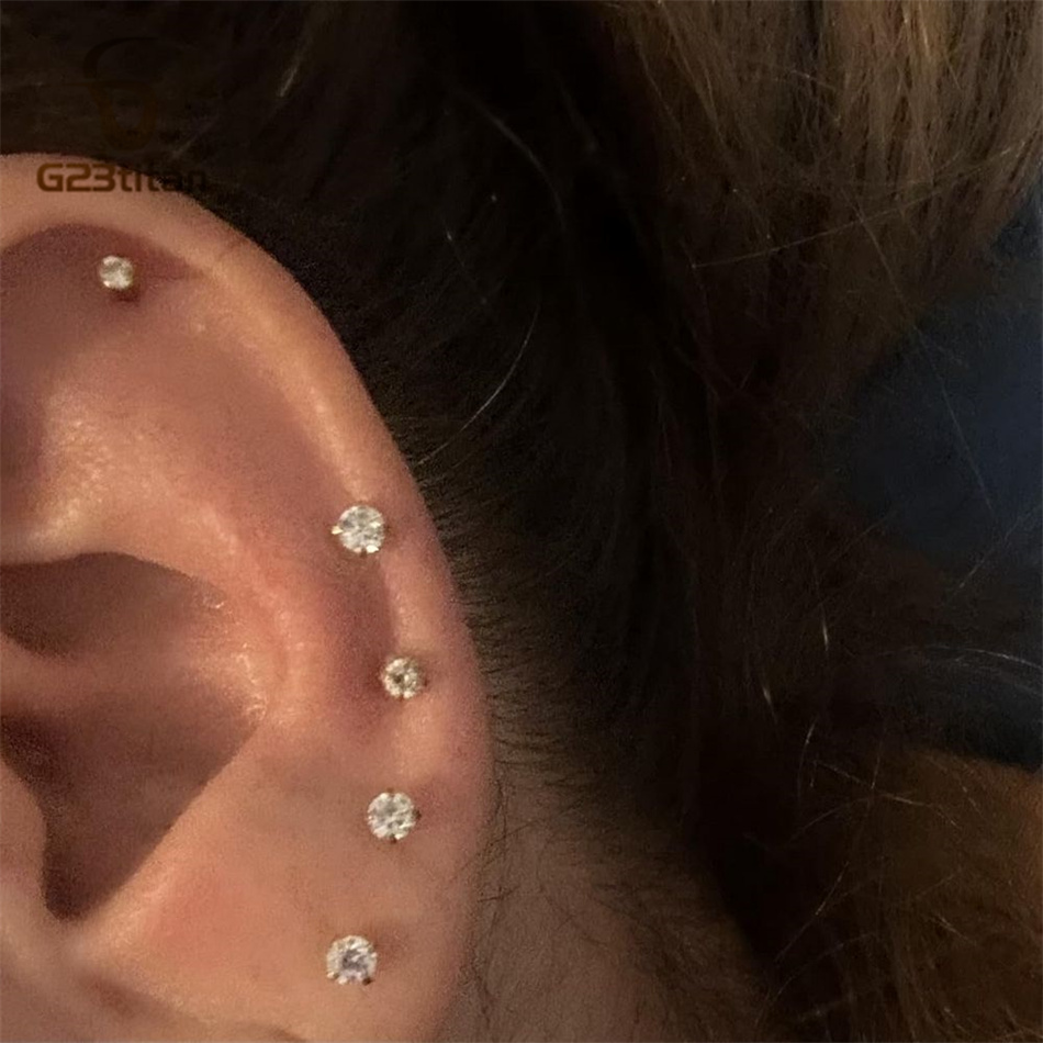 2 piezas de Pendientes de Tita - Flat Back Labret Stud reseña y precio