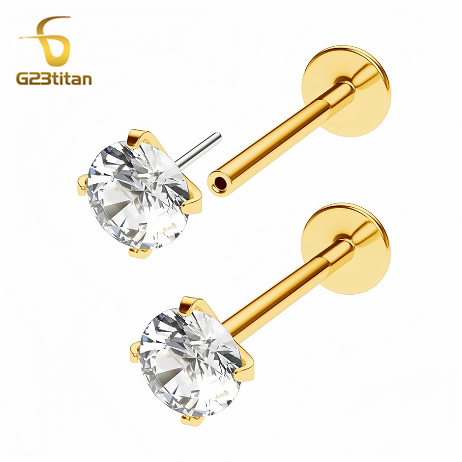 2 piezas de Pendientes de Tita - Flat Back Labret Stud reseña y precio