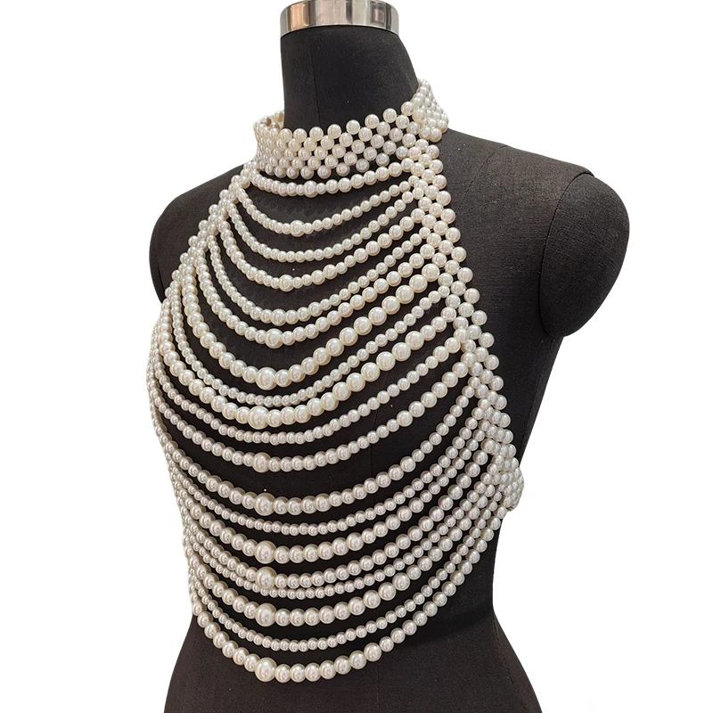 2026 Bralette de perlas blanca - Body Jewelry Vest reseña y precio