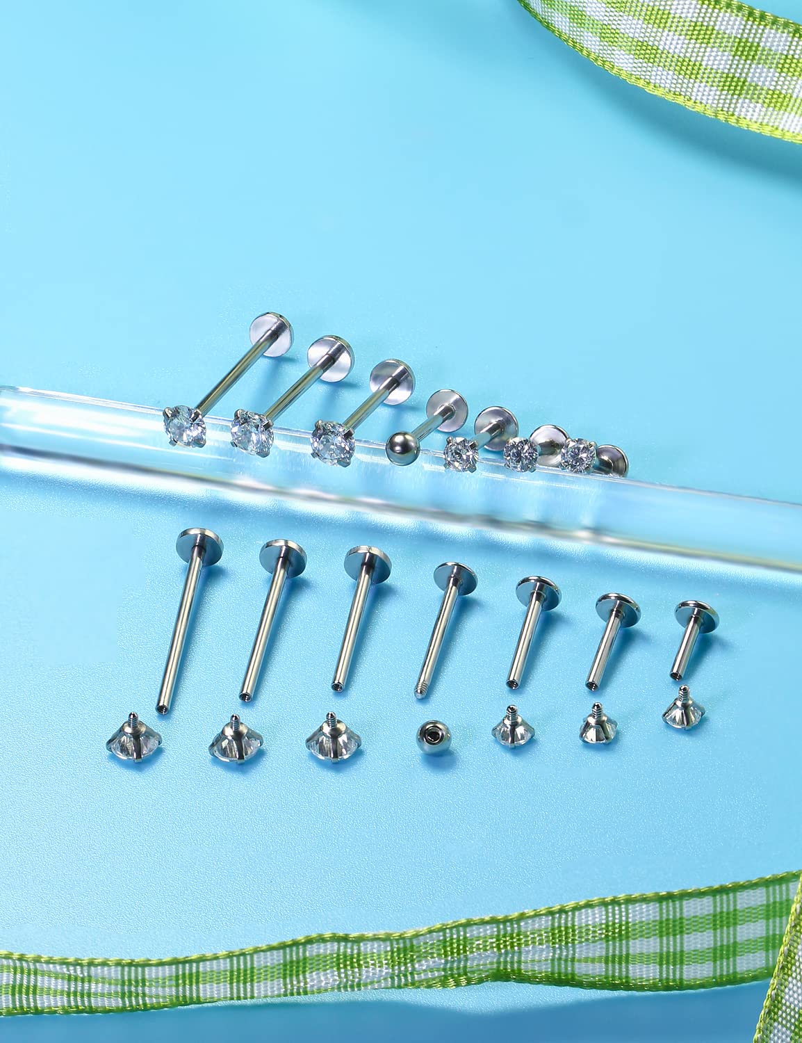 16g diferentes tamaños de pern - Flat Back Labret Stud reseña y precio