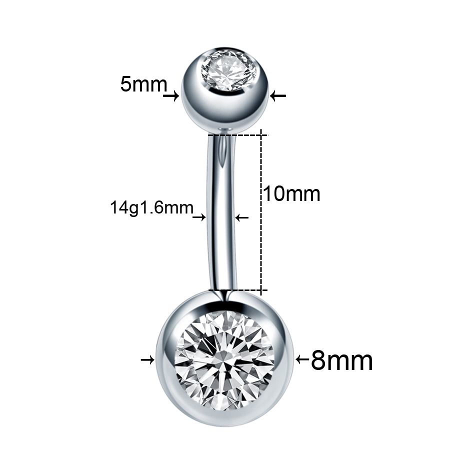 10 unids/lote de Piercings de  - Belly Bar Titanium reseña y precio